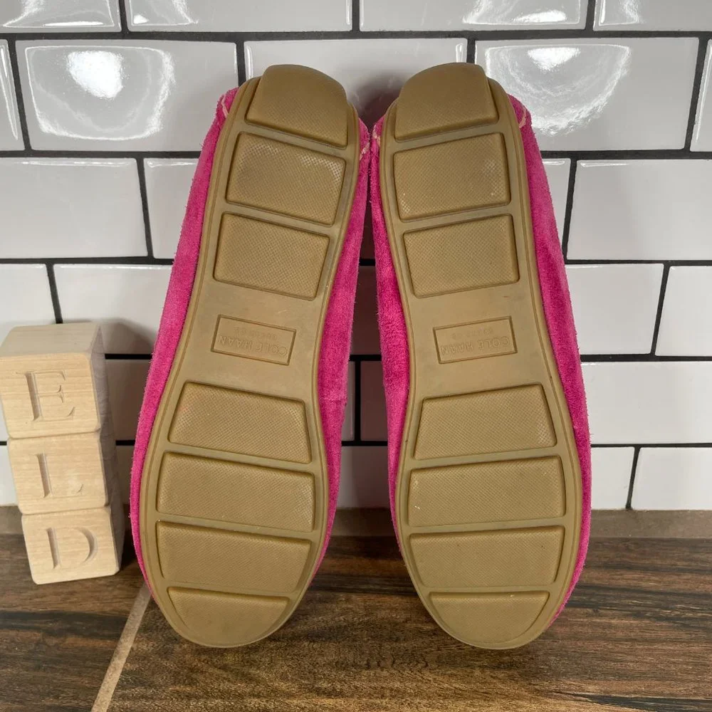 Cole Haan Grant Driver Youth Girl's Size 3.5 Shoes Pink Suede Grand OS Moccasin